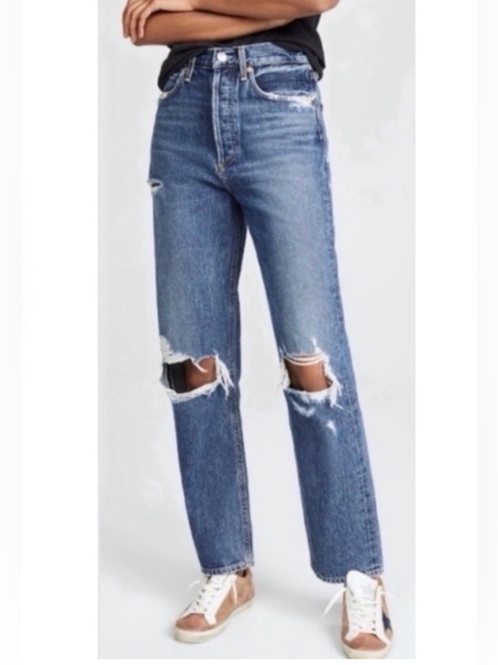 AGOLDE Jeans 90’s Classic Blue Ripped Straight Size 26